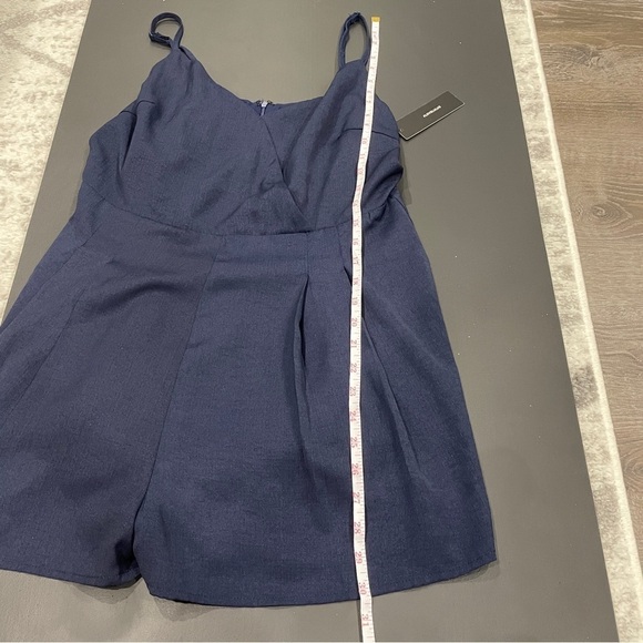NWT Lulus Navy Blue Pleated Romper - Picture 13 of 14